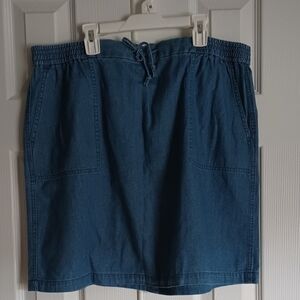 J Crew Denim Blue Skirt XL